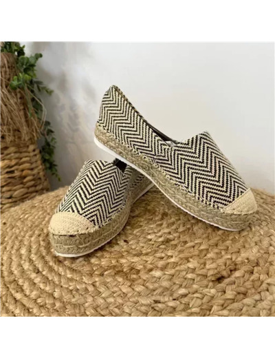 R503- Espadrille zig-zag (T36-T41) (noir)