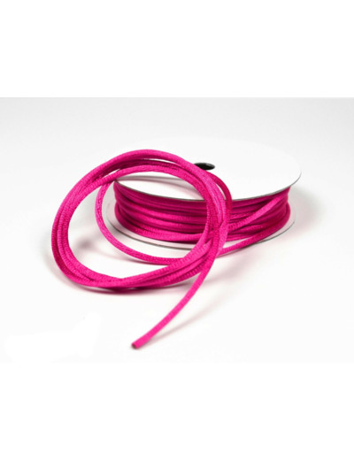 Cordon queue de rat 2 mm d'épaisseur bobine de 10 metres colori fuchsia