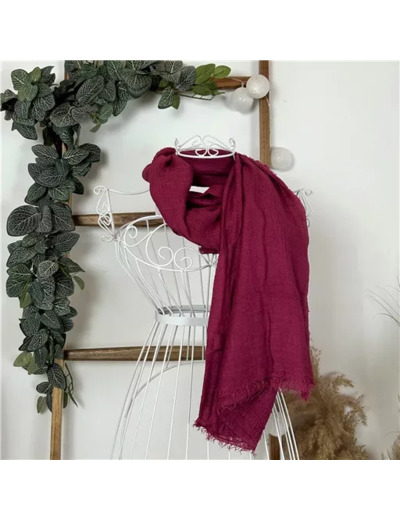 Y510– Foulard uni froissé (mauve)