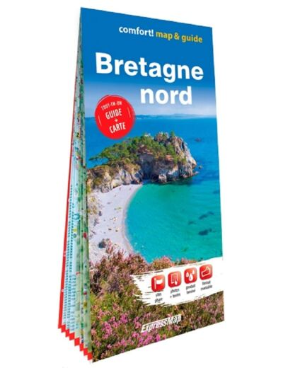 BRETAGNE NORD 1/300.000 (MAP&GUIDE - CARTE ET GUIDE XL FORMAT LAMINEE)