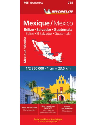 CARTE NATIONALE MEXIQUE / MEXICO - BELIZE, SALVADOR, GUATEMALA