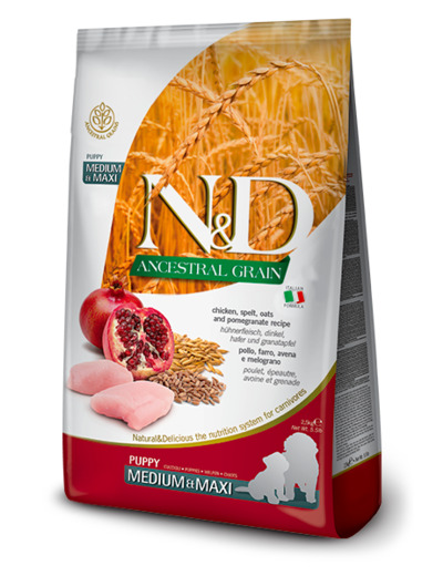 Croquettes N&D - Ancestral grain poulet & grenade chiot medium/maxi 12kg