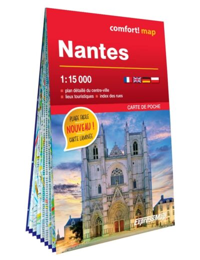 NANTES 1/15.000 (CARTE LAMINEE FORMAT POCHE - PLAN DE VILLE)