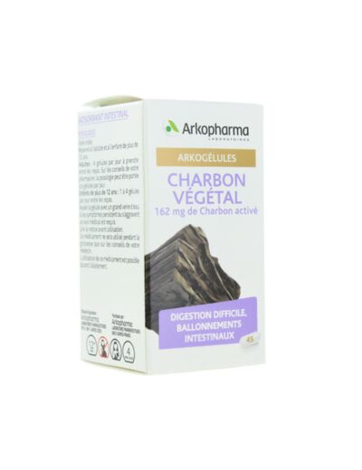 Arkopharma - charbon végétal - digestion difficile / ballonnement - 45 gélules - 07/2025