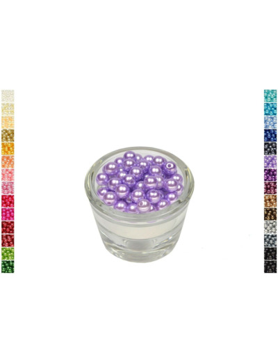 Sachet de 50 perles en plastique 8 mm de diametre parme