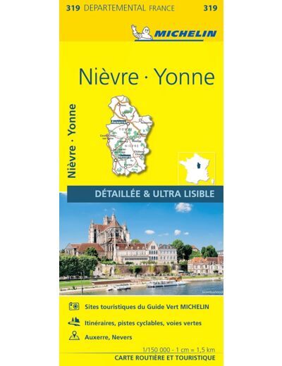 CARTE DEPARTEMENTALE NIEVRE, YONNE