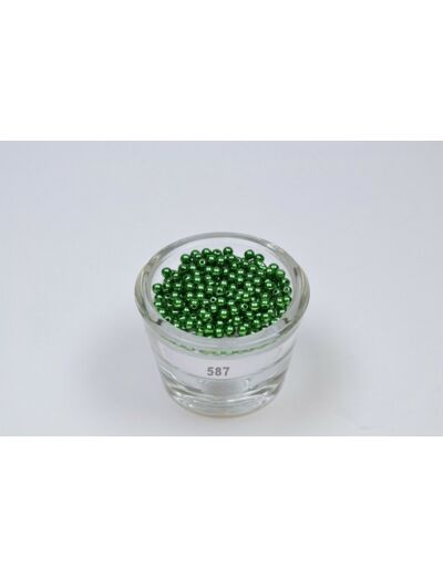 Sachet de 200 petites perles en plastique 4 mm de diametre vert fonce 587