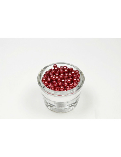 Sachet de 100 petites perles en plastique 6 mm de diametre bordeaux 270