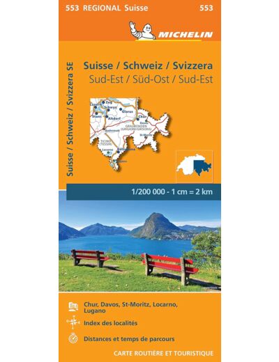 CARTE REGIONALE SUISSE / SCHWEIZ / SVIZZERA SUD-EST / SUD-OST / SUD-EST