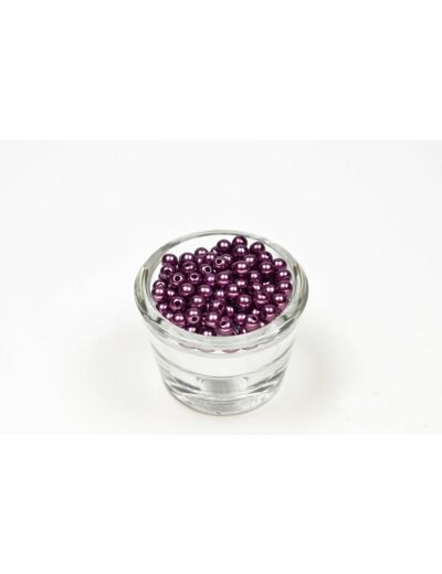 Sachet de 100 petites perles en plastique 6 mm de diametre prune 473