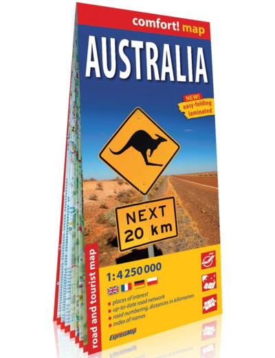 AUSTRALIE 1/4.250.000 (CARTE GRAND FORMAT LAMINEE)