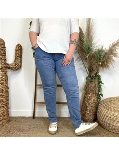 O598- Jean coupe Slim Voggo (T42-T50) (denim clair)