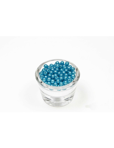 Sachet de 100 petites perles en plastique 6 mm de diametre turquoise fonce 340d