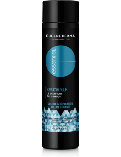 ESSENTIEL EUGENE PERMA Professionnel Shampooing Kératine Pulp Essentiel pour Donner du Volume/Réparer Les Cheveux Fins 250 ml