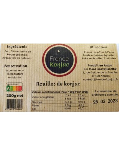 Nouilles et pâtes de Konjac - Vente en ligne - France Konjac