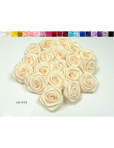 Sachet de 10 roses satin de 3 cm de diametre champagne 815