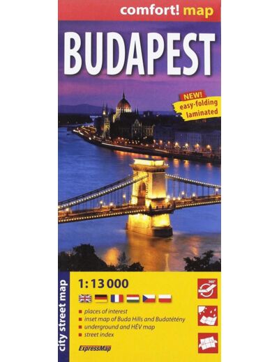 BUDAPEST 1/13.000 (ANG) (CARTE GRAND FORMAT LAMINE