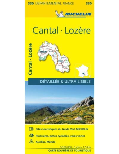 CARTE DEPARTEMENTALE FRANCE - CARTE DEPARTEMENTALE CANTAL, LOZERE