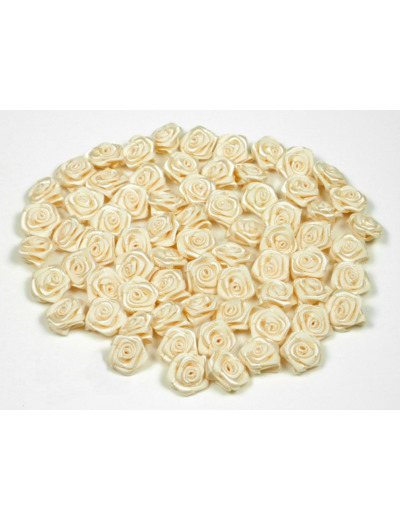 Sachet de 20 petites rose en satin 15 mm CHAMPAGNE 815