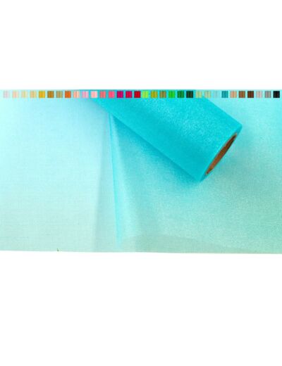 Tissus organza 16 cm de large 9 metres de long colori turquoise