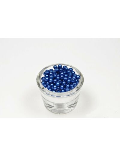 Sachet de 100 petites perles en plastique 6 mm de diametre bleu roi 352