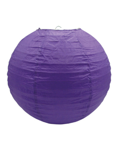 Lampion en papier de soir de 25 cm de diametre violet