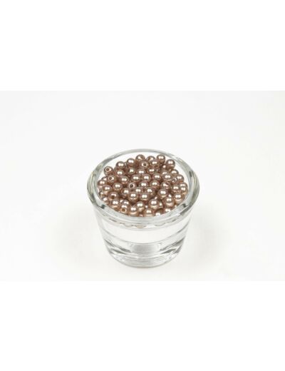 Sachet de 100 petites perles en plastique 6 mm de diametre beige sable 835
