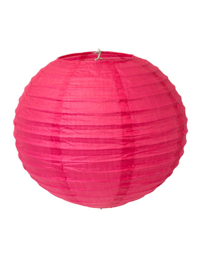 Lampion en papier de soir de 20 cm de diametre fuchsia