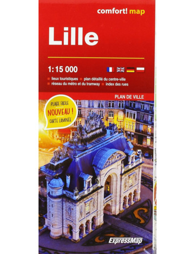 LILLE 1/15.000 (CARTE GRAND FORMAT LAMINEE - PLAN DE VILLE)