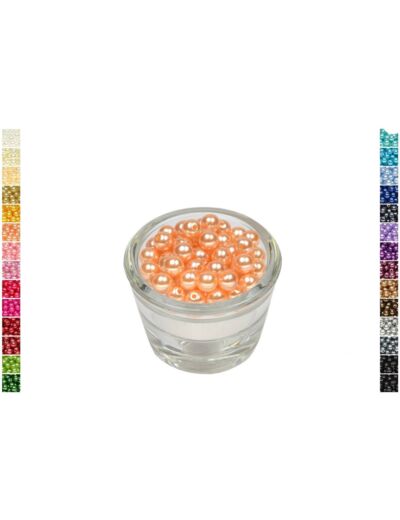 Sachet de 50 perles en plastique 8 mm de diametre Abricot