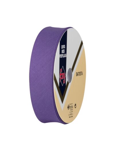Biais polyester et coton - Rouleau de 25 mètres 18 mm de large violet