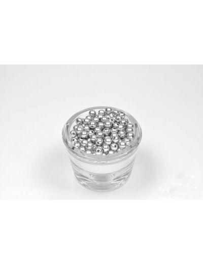 Sachet de 100 petites perles en plastique 6 mm de diametre gris clair 012