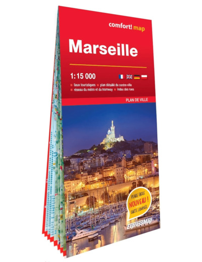 MARSEILLE 1/15.000 (CARTE GRAND FORMAT LAMINEE - PLAN DE VILLE)