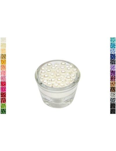 Sachet de 50 perles en plastique 8 mm de diametre Blanche