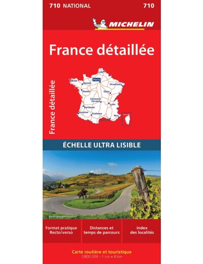 CARTE NATIONALE FRANCE DETAILLEE - 1/800 000