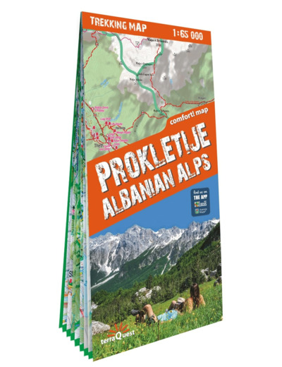 PROKLETIJE ALPES ALBANAISES 1/65 000 (CARTE GRAND FORMAT LAMINEE TREKKING TQ) PROKLETIJE ALBANIA