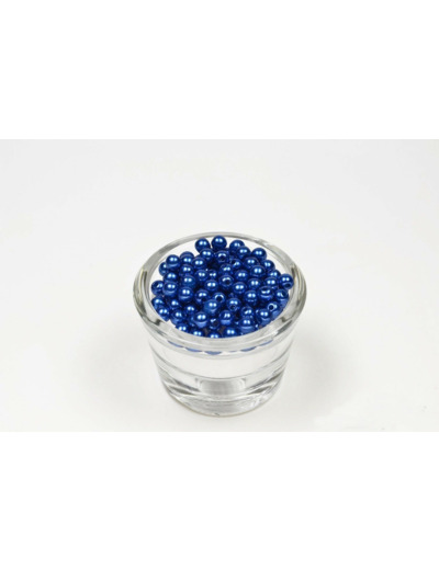 Sachet de 100 petites perles en plastique 6 mm de diametre bleu roi 352