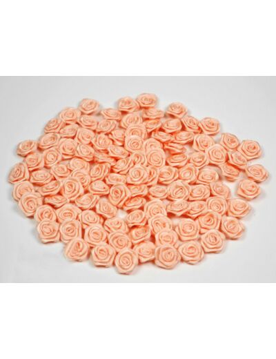 Sachet de 20 petites rose en satin 15 mm ABRICOT 714