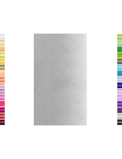 Tulle fin et souple colori gris clair de 15 cm de large et 9 m de long vendu en rouleau