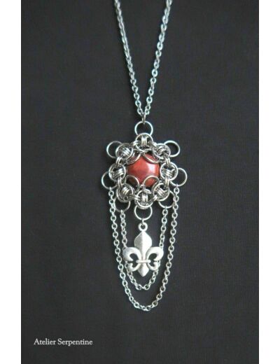 Collier "BOECE" Jaspe rouge