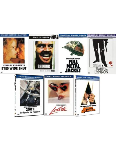 7 DVD de Stanley Kubrick - Orange Mecanique + 2001 l'Odyssée de l'Espace + Barry Lyndon + Full Metal Jacket + Shining + Eyes Wide Shut + Lolita