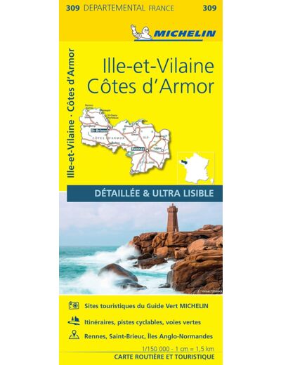 CARTE DEPARTEMENTALE COTES D'ARMOR, ILLE-ET-VILAINE