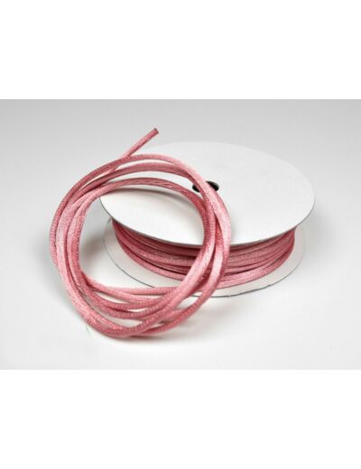 Cordon queue de rat 2 mm d'épaisseur bobine de 10 metres colori vieux rose