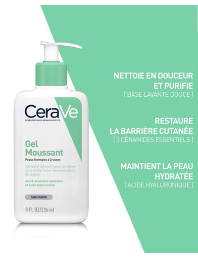 Gel moussant peau normal a grasse