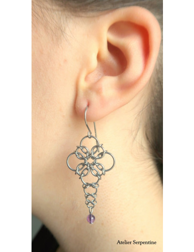 Boucles d'oreilles "BLISË" Améthyste