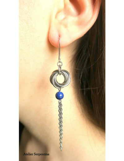 Boucles d'oreilles "OLOV" Lapis lazuli