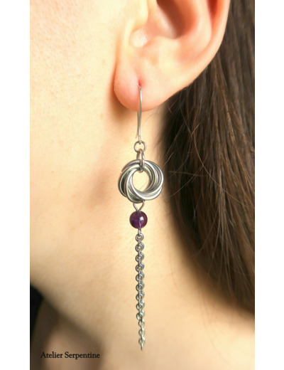 Boucles d'oreilles "OLOV" Améthyste