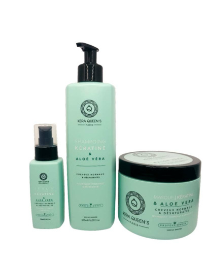 Rituel Kératine et Aloe Vera - Shampoing 500ml + Masque 500ml + Sérum 100ml