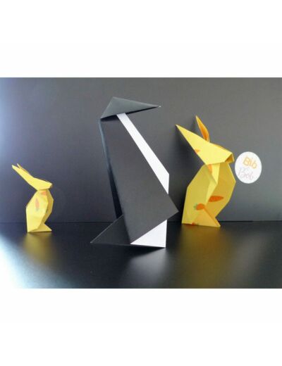 Kit DIY - Aasaan, les origamis pingouins et lapins - Bib et Bob