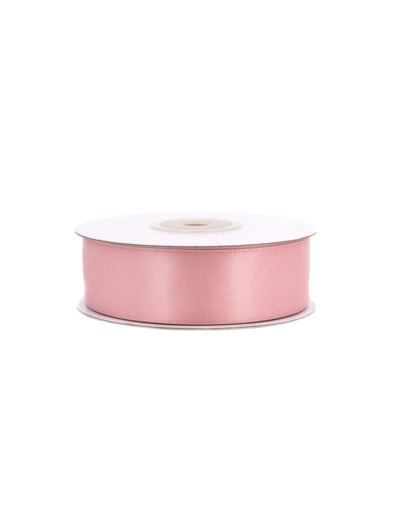 Ruban satin double face 25 mm de large 20 metres de long Vieux rose